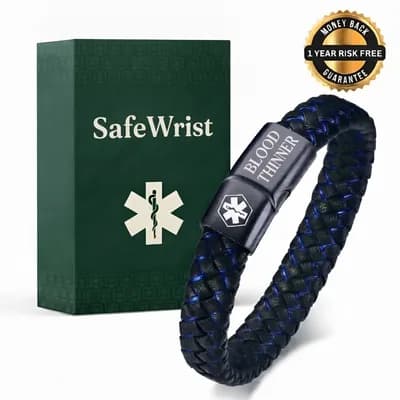 Men's Blood Thinner Medical Alert Bracelet