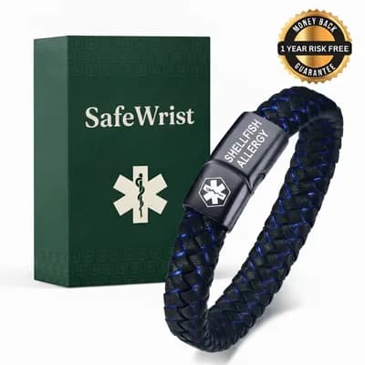 Men's Shellfish Allergy Medical Alert Bracelet