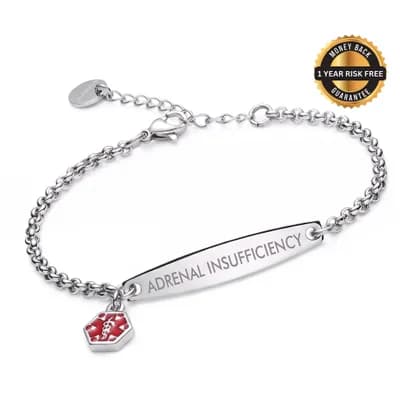 Women's Adrenal Insufficiency Medical Alert Bracelet