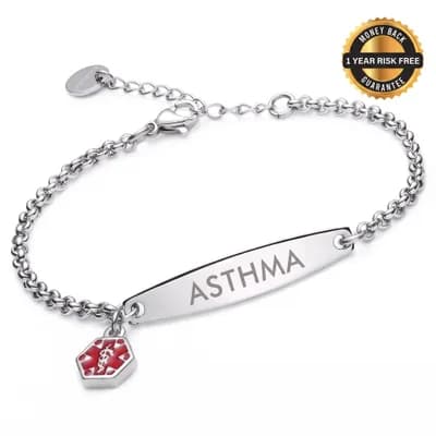 Women's Asthma Medical Alert Bracelet
