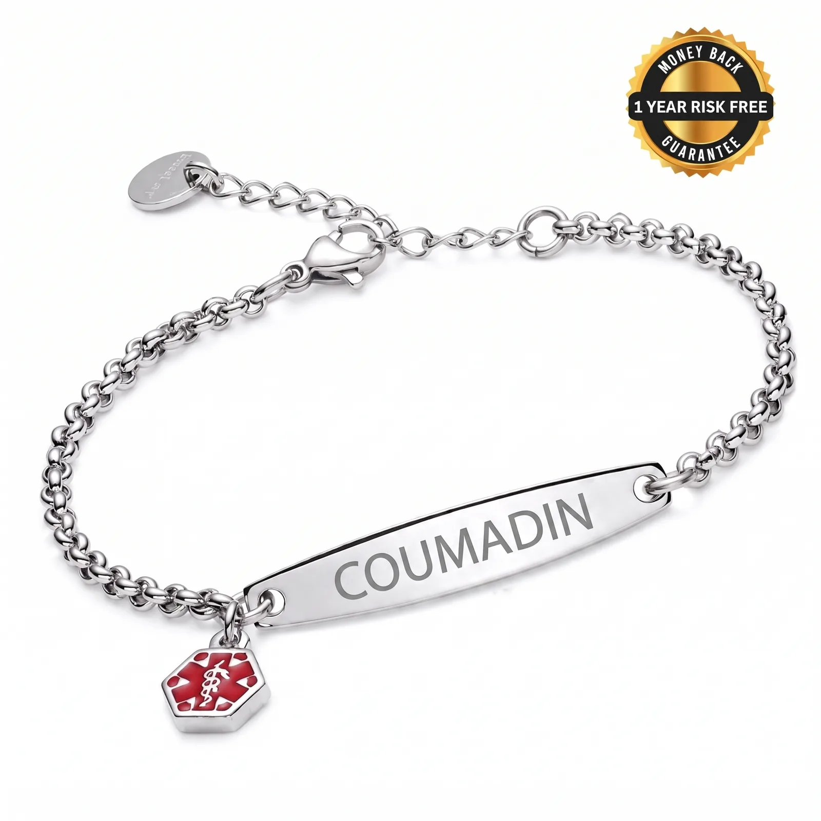 Women's Coumadin Medical Alert Bracelet