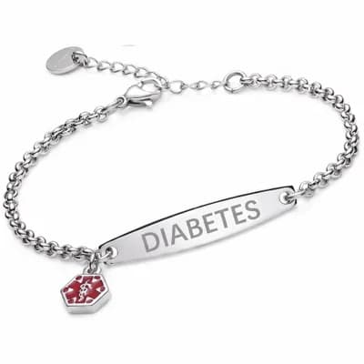 Women's Diabetes Medical Alert Bracelet
