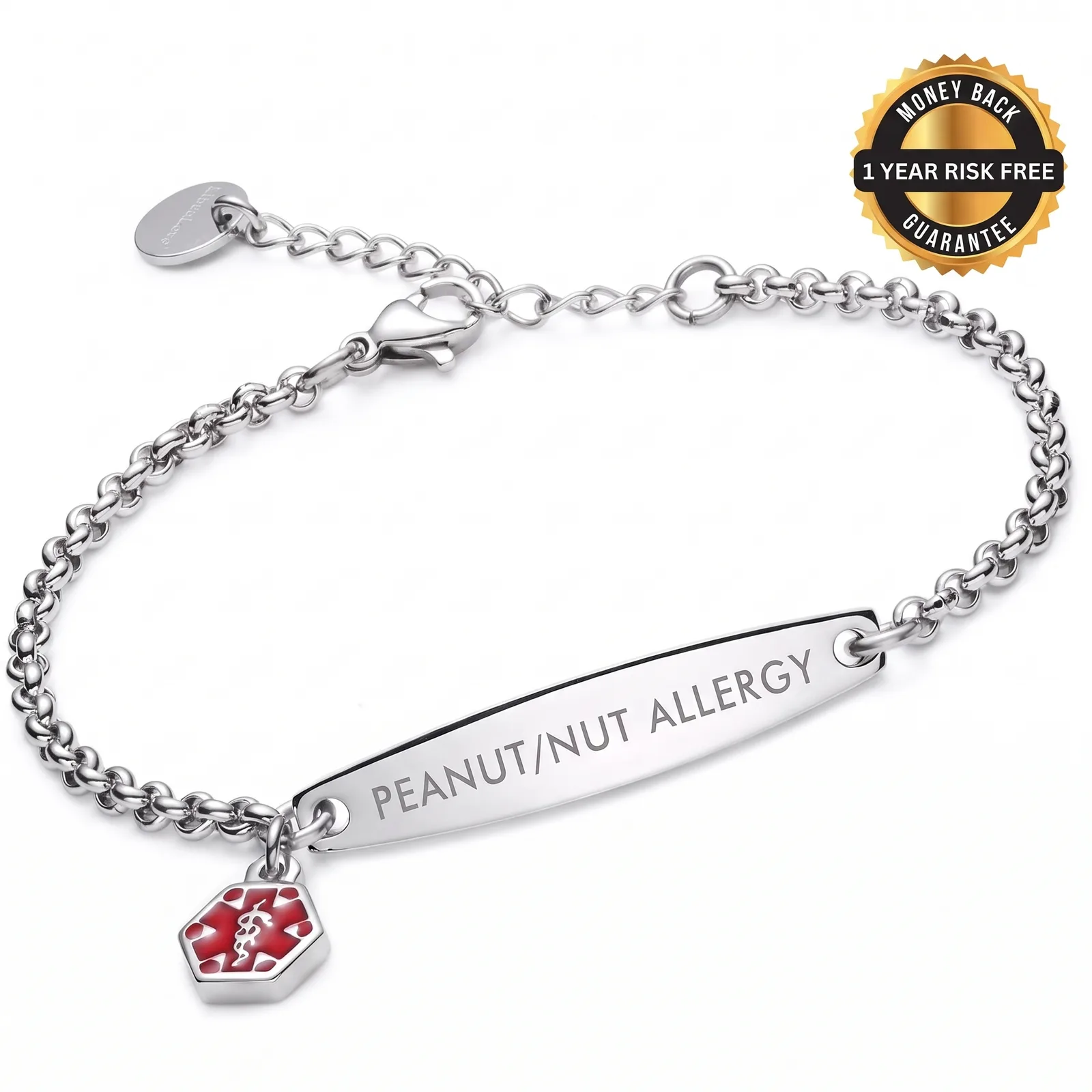 Women's Peanut & Nut Allergy Medical Alert Bracelet