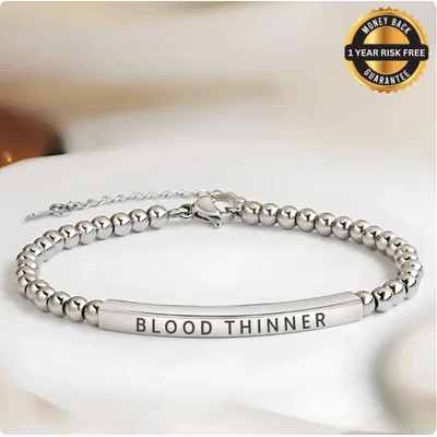 Women's Slim Blood Thinner Medical Alert Bracelet
