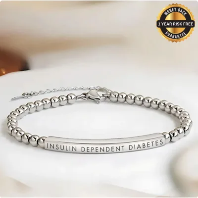 Women's Slim Insulin Dependent Diabetes Medical Alert Bracelet